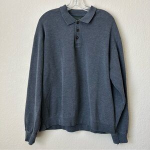 Orvis Charcoal Long Sleeve Henley Polo Shirt